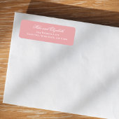 Blush Pink Script Names Wedding Address Label ラベル