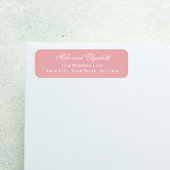 Blush Pink Script Names Wedding Address Label ラベル