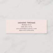 Blush Pink Script Photo Makeup スキニー名刺 (裏面)