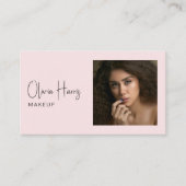 Blush Pink Script Photo Makeup Artist  名刺 (正面)