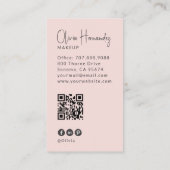 Blush Pink Script Photo Makeup Artist 名刺 (裏面)