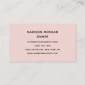 Blush Pink Script Photo Makeup Business Card 名刺 (裏面)