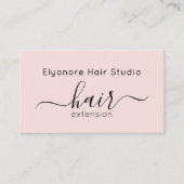 Blush Pink Script QR Code ヘアエクステンション 名刺 (正面)