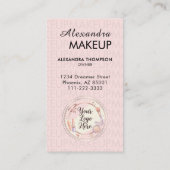 Blush Pink Script QR Code Photo Makeup 名刺 (裏面)