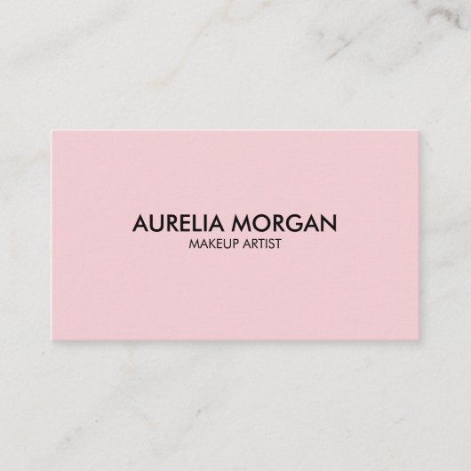 Blush Pink Script simple minimalist Makeup 名刺 (正面)