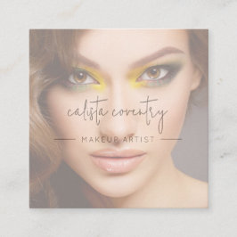 Blush Pink Script Social Icon Photo Makeup スクエア名刺