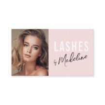Blush Pink Script Social Icon QR Code Photo Lashes