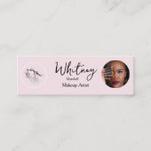 Blush Pink Script Social Icon QR Code Photo Makeup コーリングカード (正面)