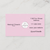 Blush Pink Script Social Icon QR Code Photo Makeup 名刺 (裏面)