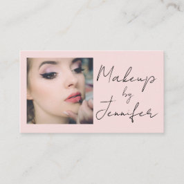 Blush Pink Script Social Icon QR Code Photo Makeup 名刺