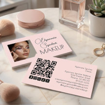 Blush Pink Script Social Icon QR Code Photo Makeup