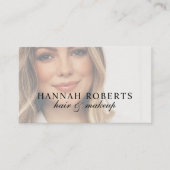 Blush Pink Script Social QR Code Photo Hair Makeup 名刺 (正面)