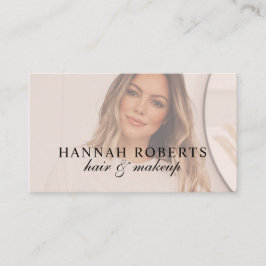 Blush Pink Script Social QR Code Photo Hair Makeup 名刺