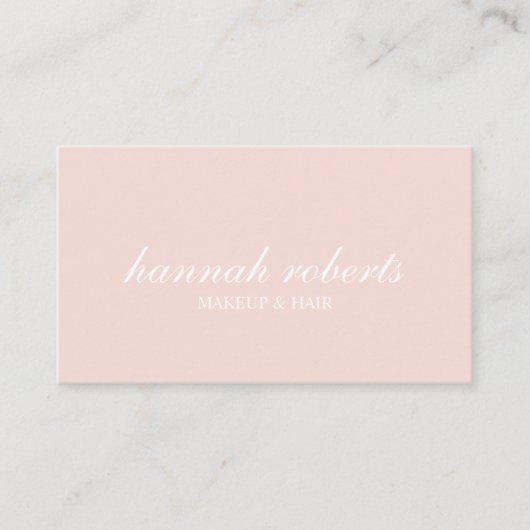 Blush Pink Script Social QR Code Photo Hair Makeup 名刺 (正面)