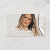 Blush Pink Script Social QR Code Photo Hair Makeup 名刺 (正面)