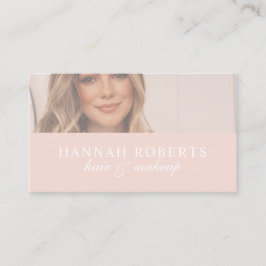 Blush Pink Script Social QR Code Photo Hair Makeup 名刺