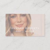 Blush Pink Script Social QR Code Photo Hair Makeup 名刺 (正面)