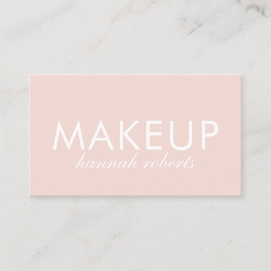 Blush Pink Script Social QR Code Photo Makeup 名刺 (正面)