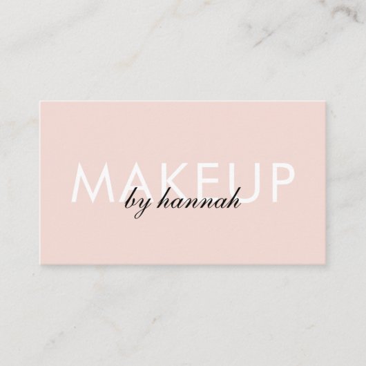 Blush Pink Script Social QR Code Photo Makeup 名刺 (正面)