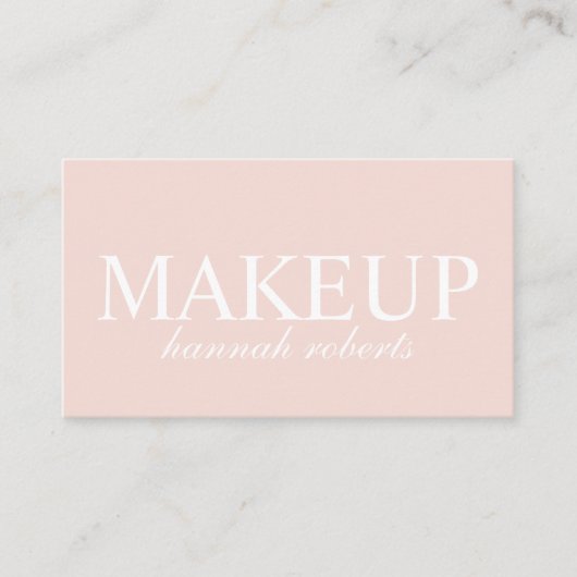 Blush Pink Script Social QR Code Photo Makeup 名刺 (正面)