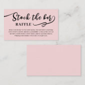 Blush Pink Script Stock the bar Bridal Shower  エンクロージャーカード (正面/裏面)