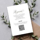 Blush Pink Script Wedding RSVP QR Code Card エンクロージャーカード