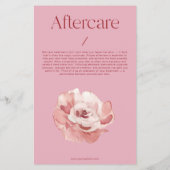 Blush Pink Service Aftercare Skincare Flyer チラシ (裏面)