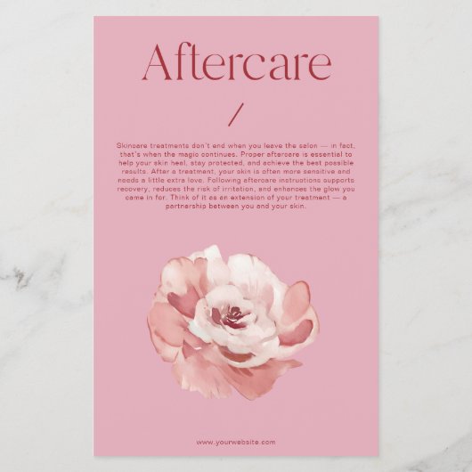 Blush Pink Service Aftercare Skincare Flyer チラシ (裏面)