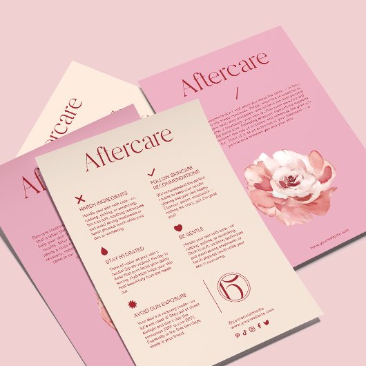 Blush Pink Service Aftercare Skincare Flyer チラシ