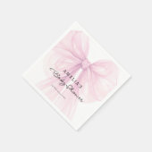 Blush Pink Sheer Bow Baby Girl スタンダードカクテルナプキン (角)