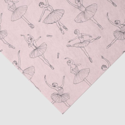 Blush Pink & Silver Ballerina Pattern 薄葉紙 (詳細)