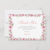 Blush Pink Silver Mis Quince Glitter Quinceañera サンキューカード (正面)