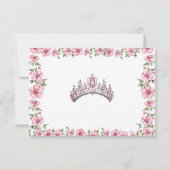 Blush Pink Silver Mis Quince Glitter Quinceañera サンキューカード (裏面)