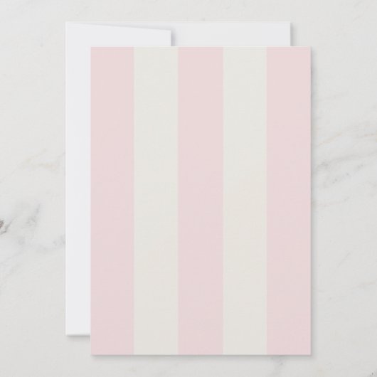 Blush Pink Simple Cabana Stripes Wedding 招待状 (裏面)
