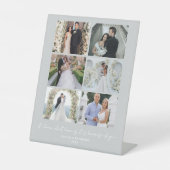 Blush Pink Slate Grey Valentine Rose Wedding Photo 台座サイン (正面)