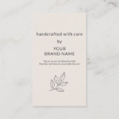 Blush Pink Small Business Care Instructions 名刺 (裏面)