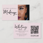 Blush Pink  Social Icon Makeup Artist Photo  名刺 (正面/裏面)