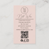 Blush Pink Social Icon QR Code Photo Makeup 名刺 (裏面)