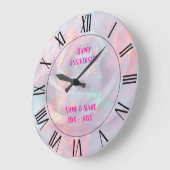 Blush Pink Soft Mint Gold Luxury Modern Collection ラージ壁時計 (傾斜)