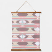 Blush Pink Southwestern Soft Boho Aztec Stripe 吊り下げ型タペストリー (正面)