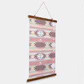 Blush Pink Southwestern Soft Boho Aztec Stripe 吊り下げ型タペストリー (傾斜あり)