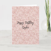 Blush Pink Sparkle Glitter Birthday カード (正面)