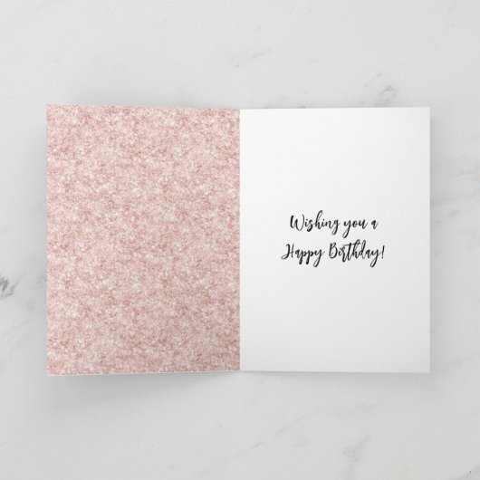 Blush Pink Sparkle Glitter Birthday カード (内部)