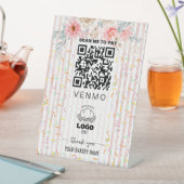 Blush pink Sprinkle Bakery Venmo 支払いQRコード 台座サイン (インサイチュ)