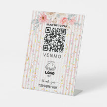 Blush pink Sprinkle Bakery Venmo 支払いQRコード