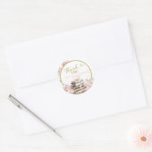 Blush Pink Storybook Baby Shower Thank You Sticker ラウンドシール (封筒)
