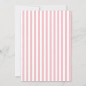 Blush Pink Striped Coquette Bow Girl Baby Shower 招待状 (裏面)