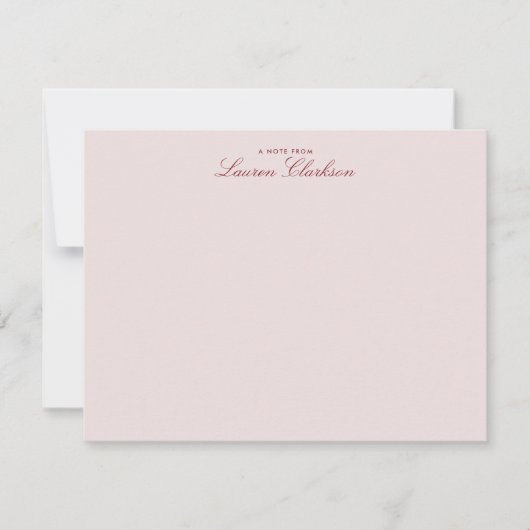 Blush Pink Striped Modern Stationery Note Card 招待状 (正面)