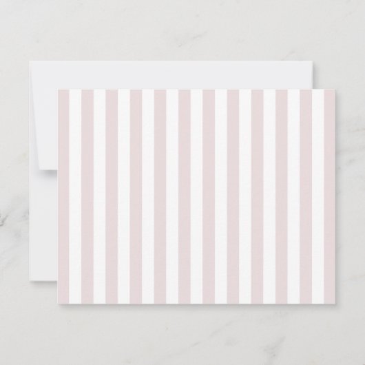 Blush Pink Striped Modern Stationery Note Card 招待状 (裏面)