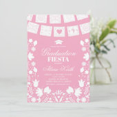 Blush Pink Talavera Mexican Graduation Fiesta Invi 招待状 (スタンド正面)